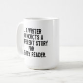 a writer concocts a different story for every read koffiemok (Voorkant links)