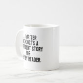 a writer concocts a different story for every read koffiemok (Voorkant links)