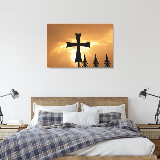 A Wrought-iron Cross Canvas Afdruk (Insitu (Slaapkamer))