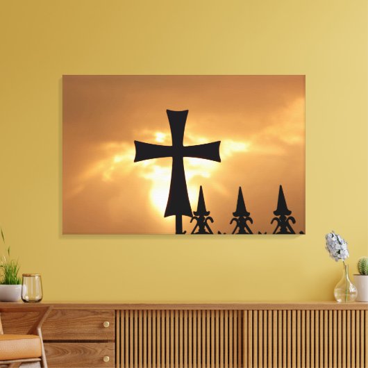 A Wrought-iron Cross Canvas Afdruk (Insitu (Woonkamer))