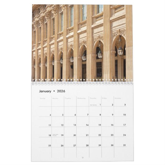 A Year in Paris 2026 Calendar Kalender (Jan 2026)