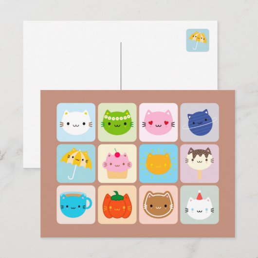 A Year of Cute Cats Briefkaart (Voorkant / Achterkant)