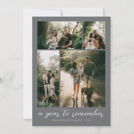 A Year to Remember Photo Collage Feestdagenkaart (Voorkant)