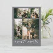 A Year to Remember Photo Collage Feestdagenkaart (Staand voorkant)