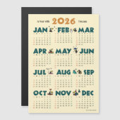 A Year with Toucans: Calendar 2026 マグネットカード (Voorkant / Achterkant)