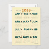 A Year with Toucans: Calendar 2026 Feestdagenkaart (Voorkant / Achterkant)