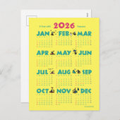 A Year with Toucans: Calendar 2026-Y Feestdagenkaart (Voorkant / Achterkant)