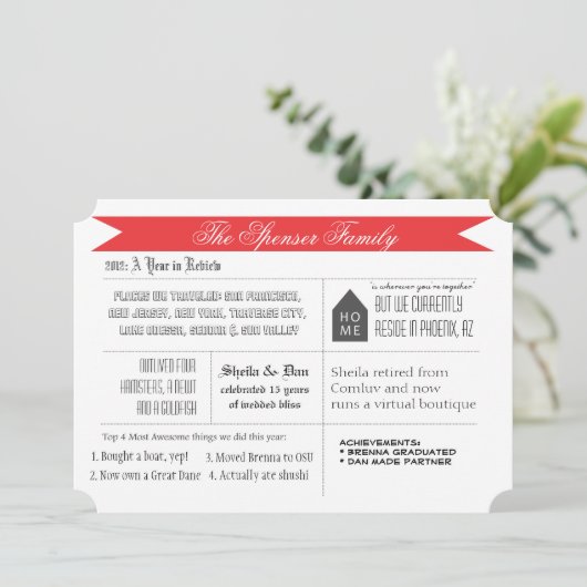 A Years Review Feestdagenkaart (Staand voorkant)