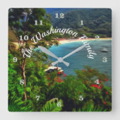 A Yelapa Family Uitzicht 0828 Vierkante Klok (Voorkant)