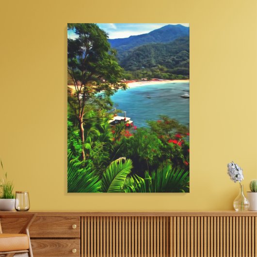 A Yelapa Uitzicht 0828 Art Canvas Print (Insitu (Woonkamer))