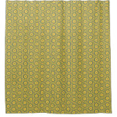 A yellow and blue Indian lattice flower pattern  Douchegordijn (Voorkant)