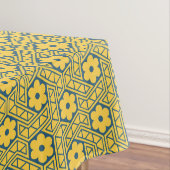 A yellow and blue Indian lattice flower pattern Tafelkleed (Voorbeeld)