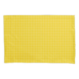 A yellow plaid fabric is shown in two images kussensloop