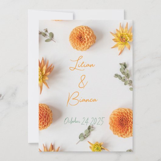 A "Yes" in Summer Hues - uitnodiging wedding (Voorkant)