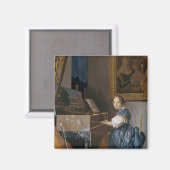 A Young Lady Seated at a Virginal, c.1670 Magneet (Voorkant / Achterkant)