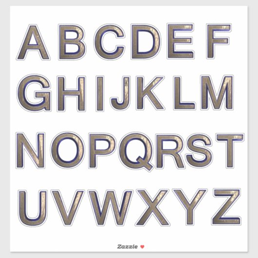 A-Z alfabet gouden letters Custom-Cut Vinyl Sticke Sticker (Vel)