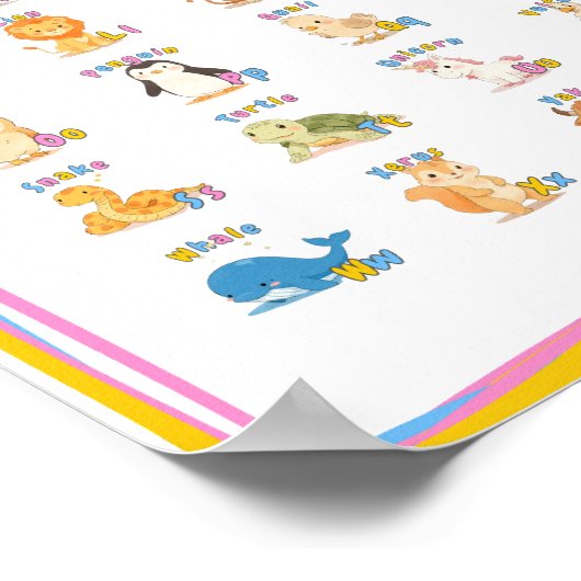 A-Z Animal Alphabet Poster - elke dag groeien (Hoek)