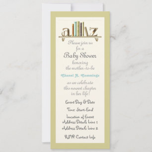  A-Z Baby Book Shower Uitnodigen Kaart