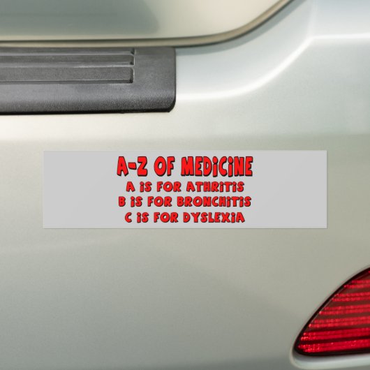 A-Z dyslexie Bumpersticker (Op auto)
