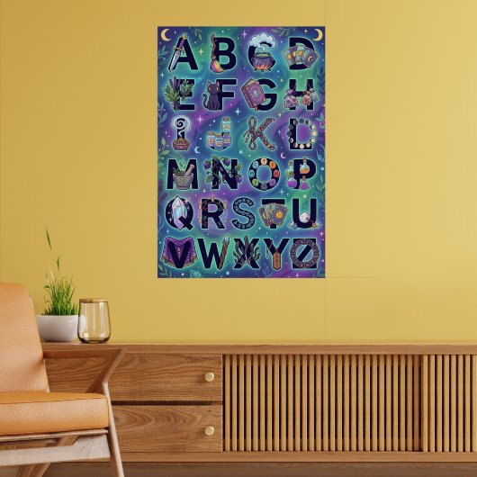 A-Z Hekserige Alfabet Poster (Woonkamer 2)