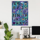 A-Z Hekserige Alfabet Poster (Thuiskantoor)
