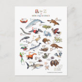 A-Z of amazing animals Briefkaart (Voorkant)