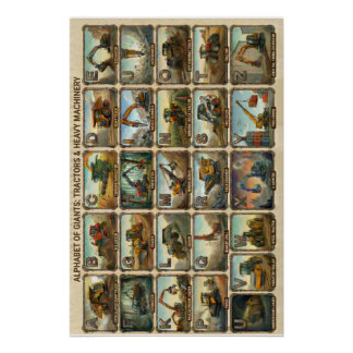 A-Z Tractors and Heavy Equipment Alphabet Perfect Poster