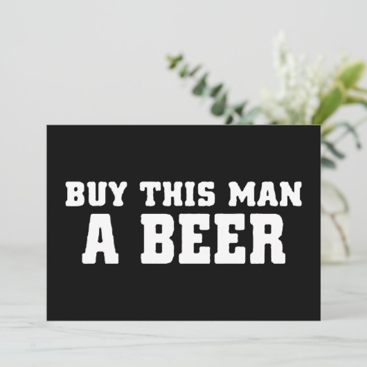 aa31 koop bier voor deze man vrijgezellenfeest gra kaart (Staand voorkant)