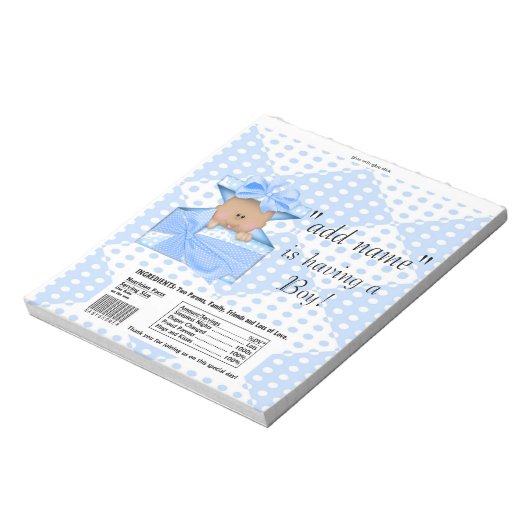 AA Baby shower Snoep Bar Wrapper Party Favor Notitieblok (Linkerzijde)