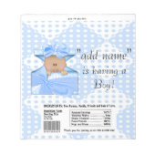 AA Baby shower Snoep Bar Wrapper Party Favor Notitieblok (Voorkant)
