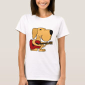AA- Cute Yellow Labrador Retriever die gitaar spee T-shirt (Voorkant)