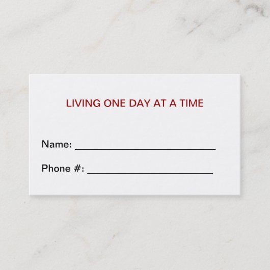 AA Fellowship Cards Visitekaartje (Voorkant)