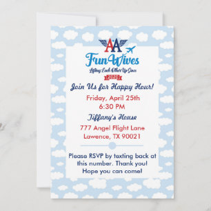 AA Fun Wives Invitation evite clouds Kaart