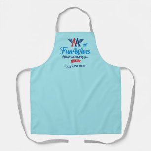 AA Fun Wives Logo Persoonlijk Blauw Schort