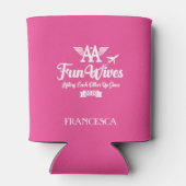 AA Fun Wives White Logo Hot Pink Blikjeskoeler (Achterkant)