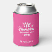AA Fun Wives White Logo Hot Pink Blikjeskoeler (Blikje Achterkant)