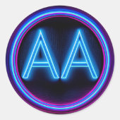 AA Herstel Neon Licht Ronde Sticker (Voorkant)