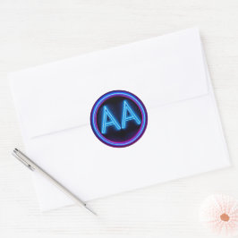 AA Herstel Neon Licht Ronde Sticker