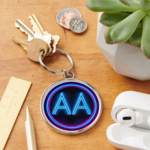 AA-herstel neonlichten sleutelhanger