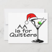 AA is voor Quitters KerstMartini Feestdagenkaart (Voorkant)