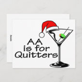 AA is voor Quitters KerstMartini Feestdagenkaart (Voorkant / Achterkant)