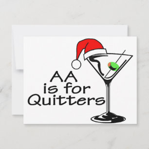 AA is voor Quitters KerstMartini Feestdagenkaart