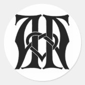 AA Monogram Ronde Sticker (Voorkant)