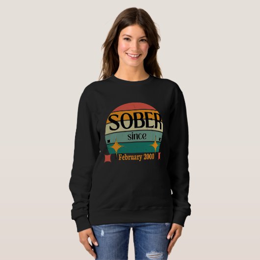 AA NA Celebrate Sobriety Since February 2000 Sober Trui (Voorkant volledig)