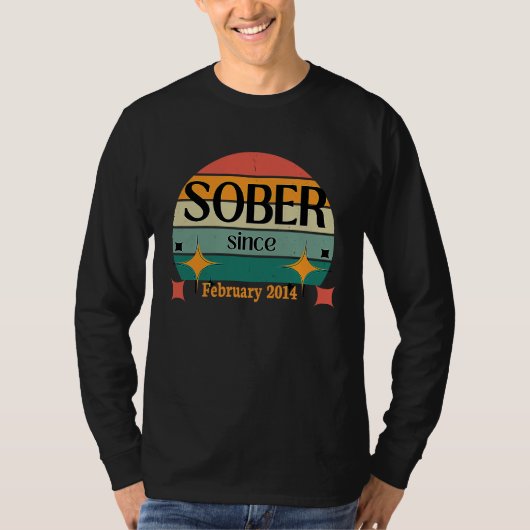 AA NA Celebrate Sobriety Since February 2014 Sober T-shirt (Voorkant)
