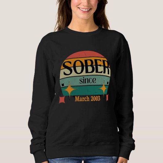 AA NA Celebrate Sobriety Since March2003 Sober Sol Trui (Voorkant)