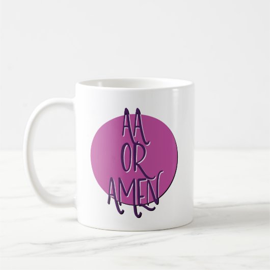 AA of Amen Herstelo slogan Koffiemok (Links)