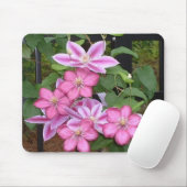 AA- Pink clematis flower mousepad Muismat (Met muis)