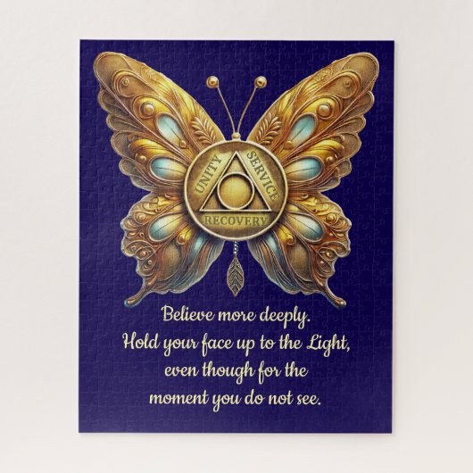 AA Symbol Butterfly | Custom Recovery Prayer Legpuzzel (Verticaal)
