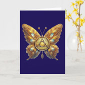 AA Symbool Munt Vlinder Jubileum Kaart (Gele Bloem)